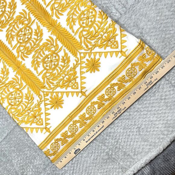 All:Row Dress Womens Large Yellow Embroidered Short Sleeve Mini - Picture 12 of 15